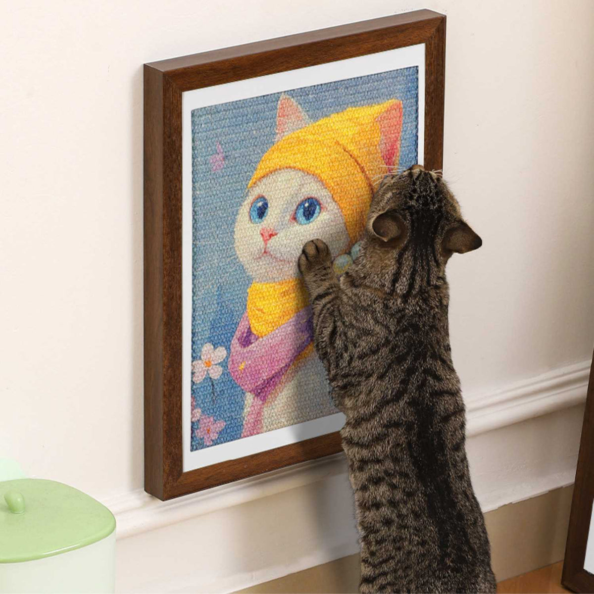 Kattenkrabplank Schilderij met Frame | Slijtvast Speel- & Decorstuk