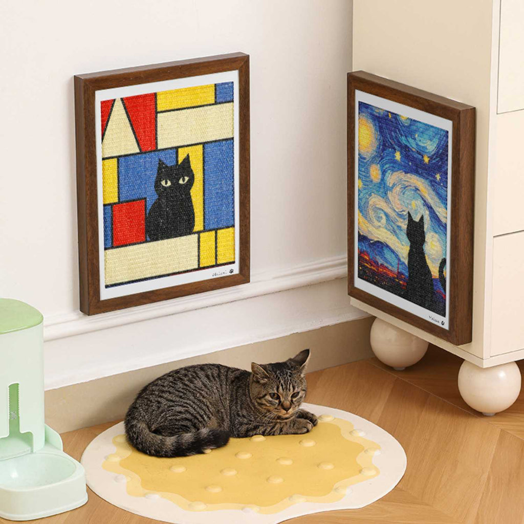 Kattenkrabplank Schilderij met Frame | Slijtvast Speel- & Decorstuk