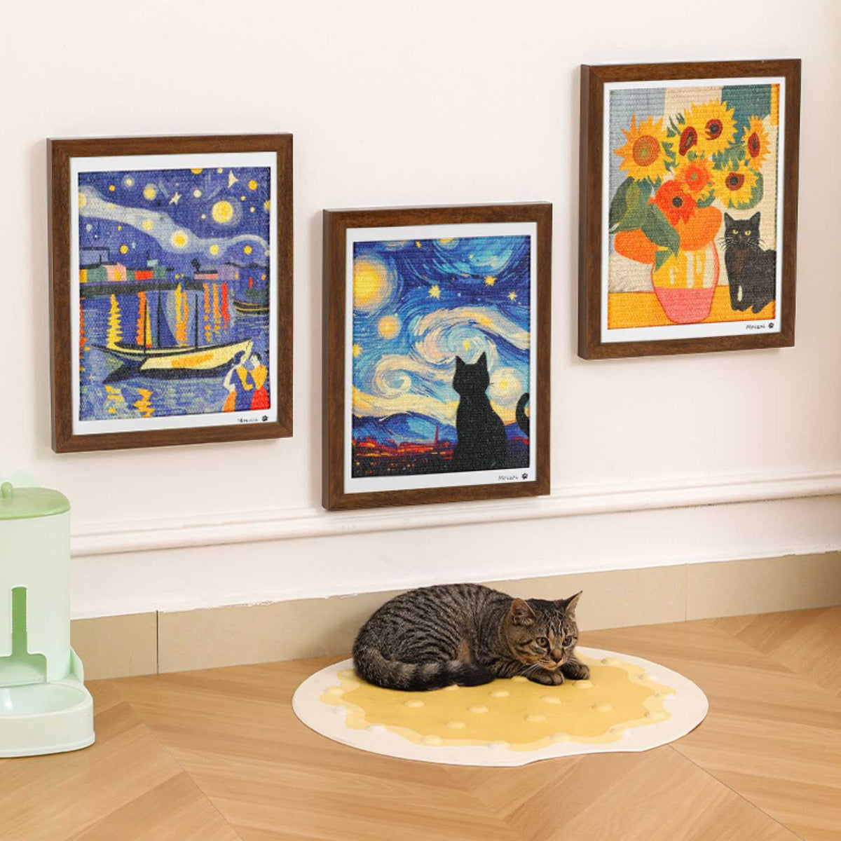 Kattenkrabplank Schilderij met Frame | Slijtvast Speel- & Decorstuk