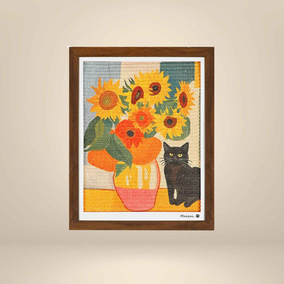 Kattenkrabplank Schilderij met Frame | Slijtvast Speel- & Decorstuk
