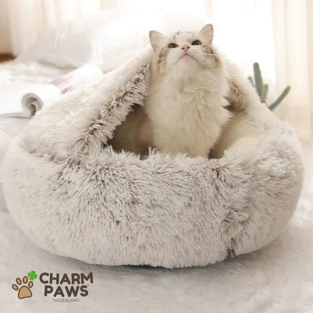 CharmPaws® Luxe Kalmerend Slaapnest - Voor Katten & Kleine Honden