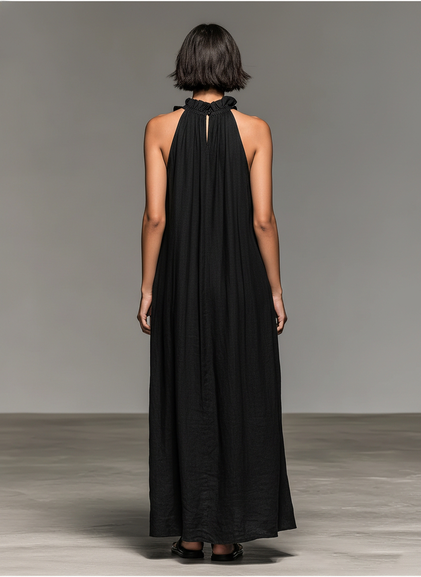 Adele | Maxi Jurk met Volants en Zakken