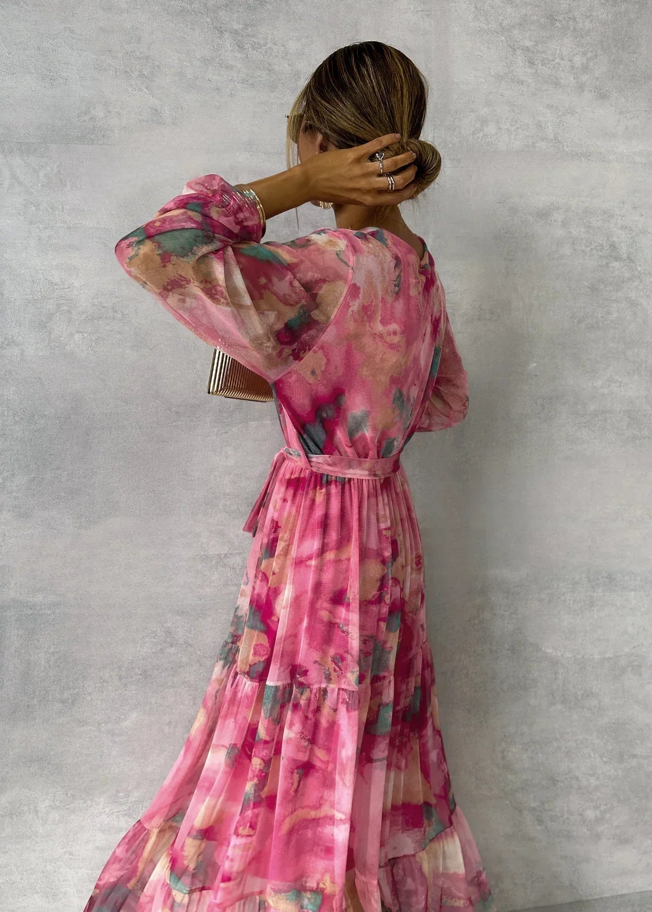 Hazel | Wikkeljurk met bloemenprint