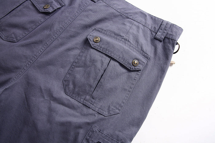 Heren outdoor shorts met 8 zakken – Duurzaam katoen & verstelbare taille – Perfect voor wandelen, vissen en reizen 🌲