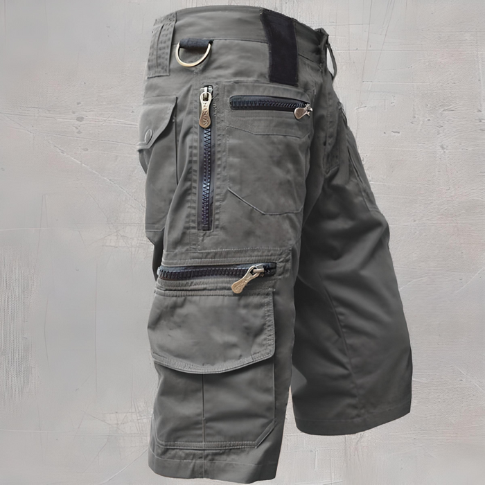 Heren outdoor shorts met 8 zakken – Duurzaam katoen & verstelbare taille – Perfect voor wandelen, vissen en reizen 🌲