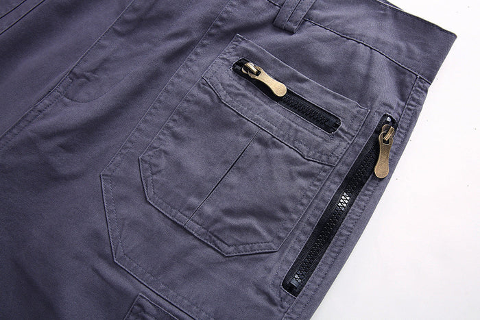 Heren outdoor shorts met 8 zakken – Duurzaam katoen & verstelbare taille – Perfect voor wandelen, vissen en reizen 🌲
