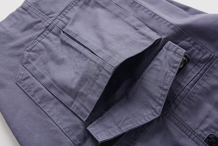 Heren outdoor shorts met 8 zakken – Duurzaam katoen & verstelbare taille – Perfect voor wandelen, vissen en reizen 🌲