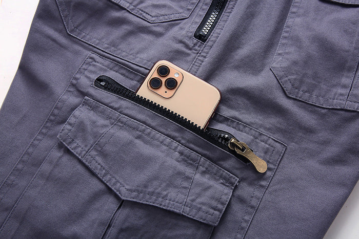Heren outdoor shorts met 8 zakken – Duurzaam katoen & verstelbare taille – Perfect voor wandelen, vissen en reizen 🌲