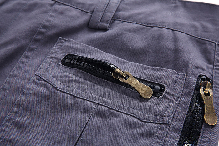Heren outdoor shorts met 8 zakken – Duurzaam katoen & verstelbare taille – Perfect voor wandelen, vissen en reizen 🌲