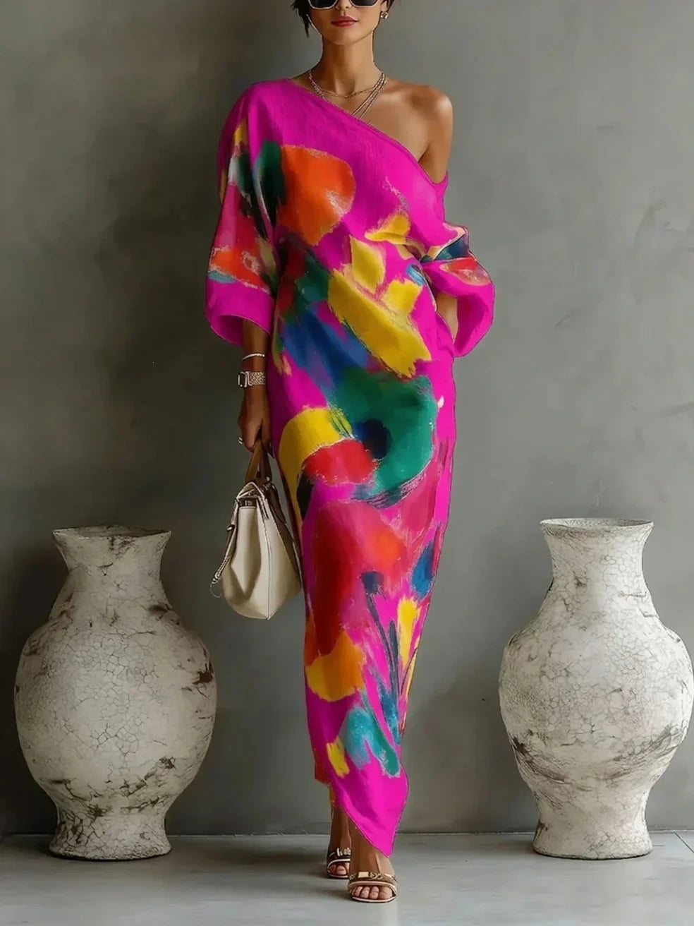 Glenda | Kleurrijke Maxi Jurk