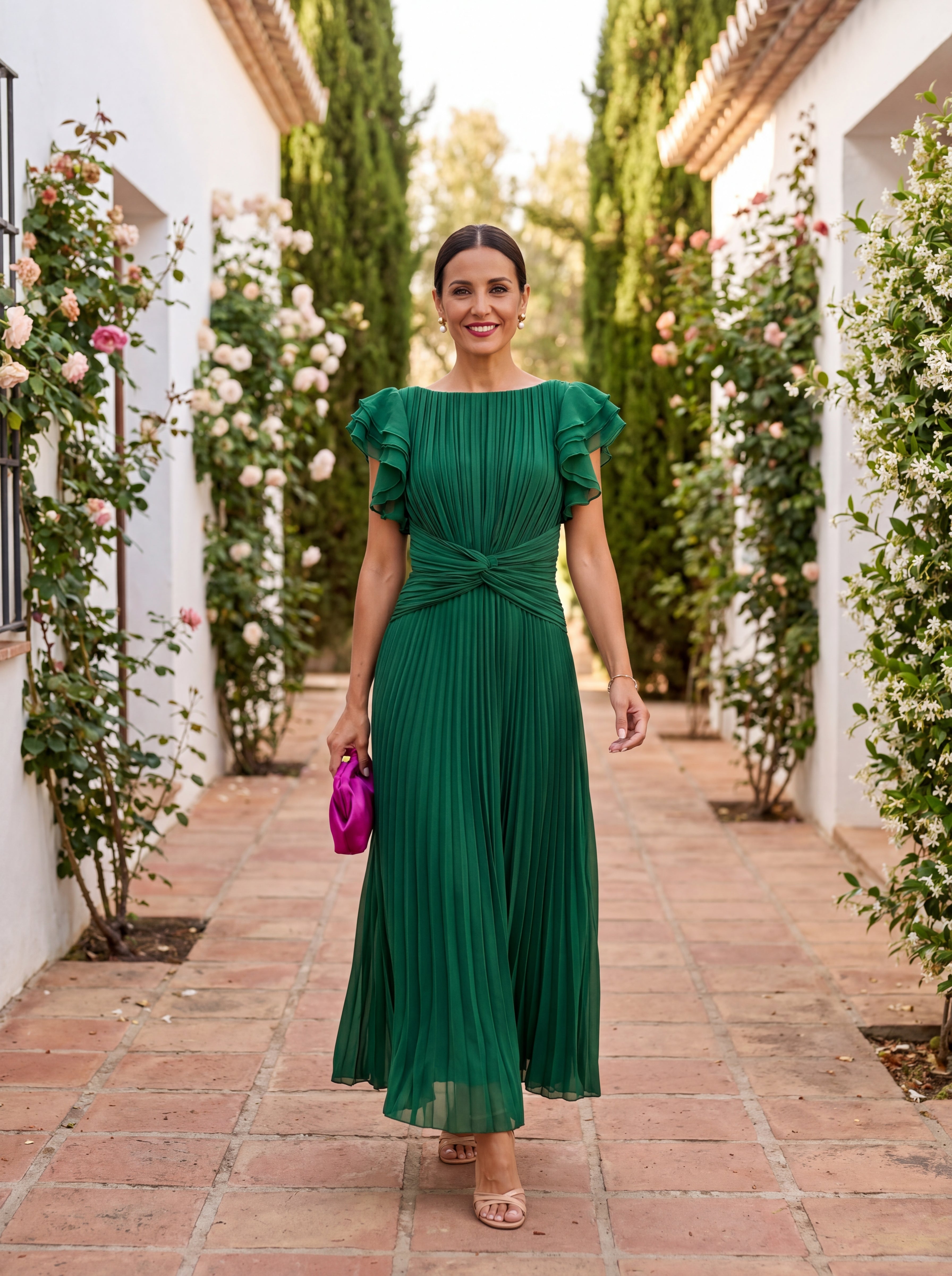 Seraphina | Elegante Maxi Jurk met Geplooide Taille