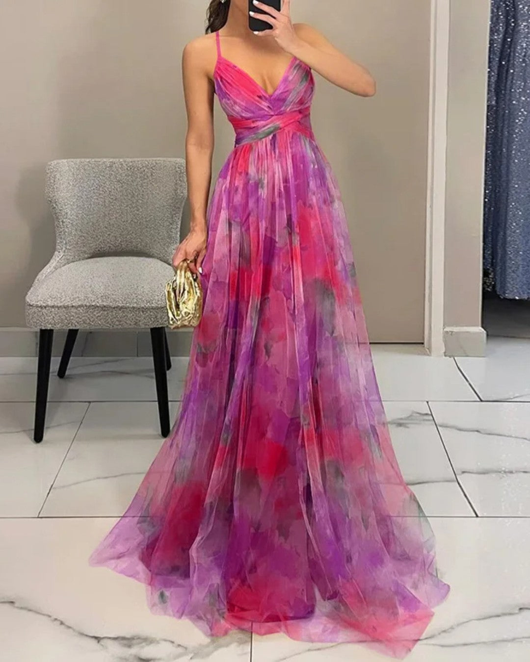 Giselle | Betoverende Maxi-Jurk met Bloemenprint