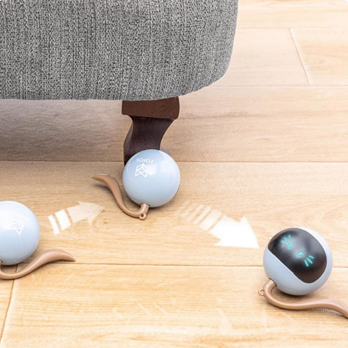 2-in-1 Interactief Zelfrollende Bal met Jachthoes | Speelgoed voor Gelukkige, Speelse Katten