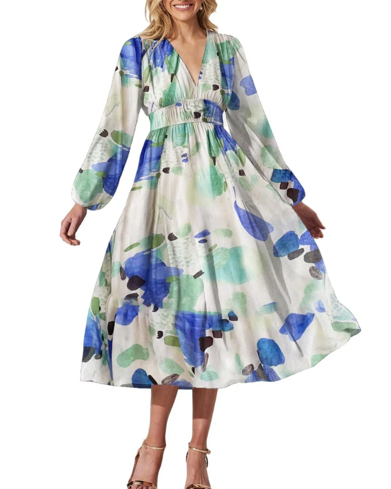 Celine | Vrouwelijke Jurk met Bloemmotief