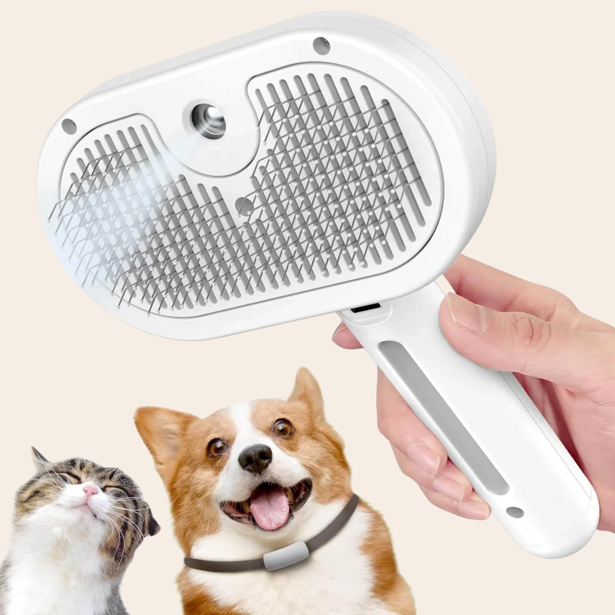 CharmPaws® Steami Pro - Professionele Vachtverzorgings Borstel voor alle Honden & Katten