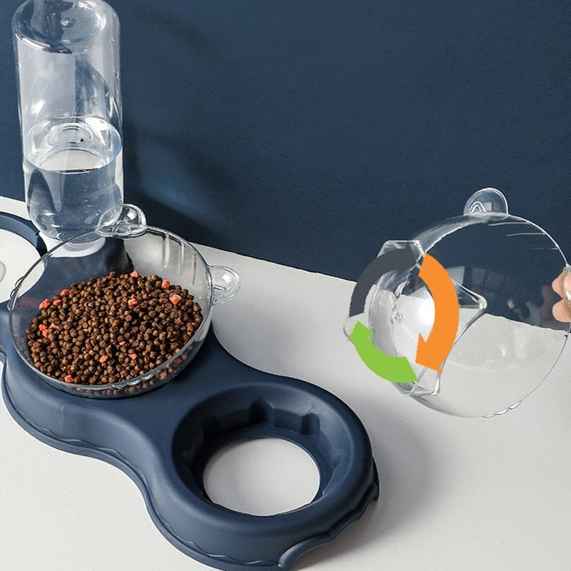 Voerbak en waterdispenser voor katten en kleine honden 3-in-1