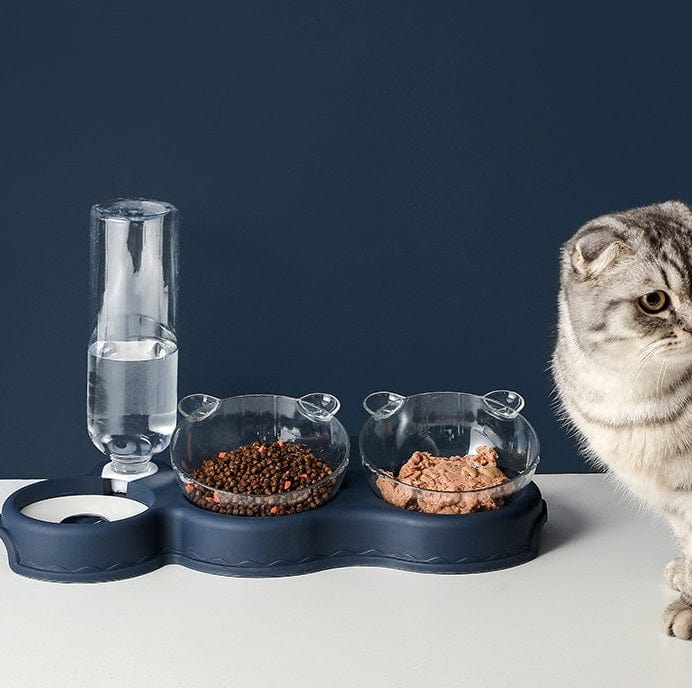 Voerbak en waterdispenser voor katten en kleine honden 3-in-1