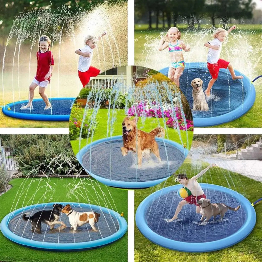 Water spray mat: speelbad met fontein voor honden en kinderen