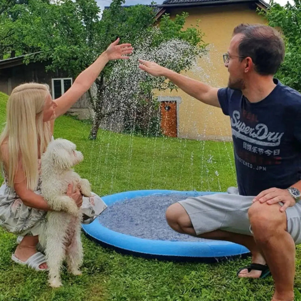 Water spray mat: speelbad met fontein voor honden en kinderen