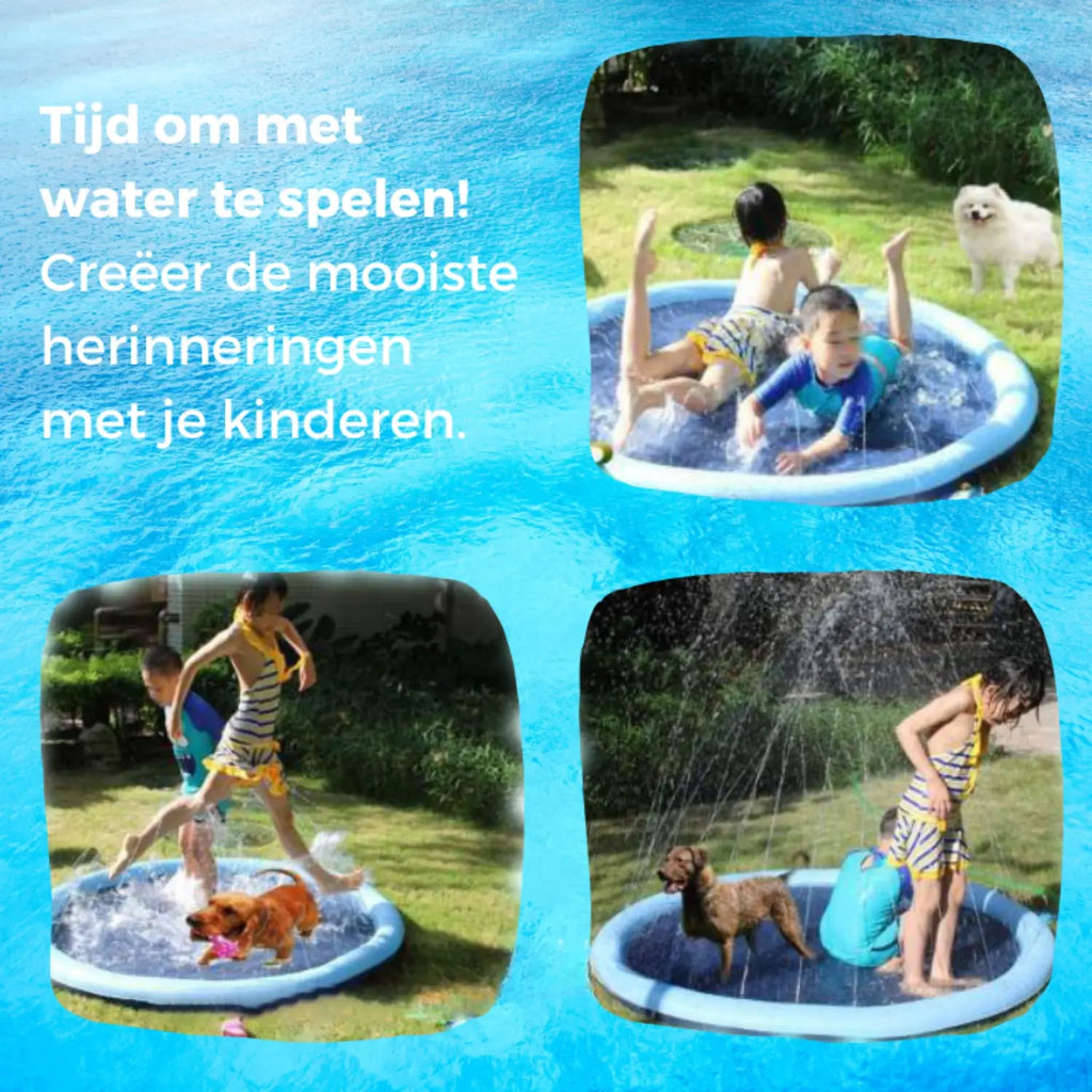Water spray mat: speelbad met fontein voor honden en kinderen