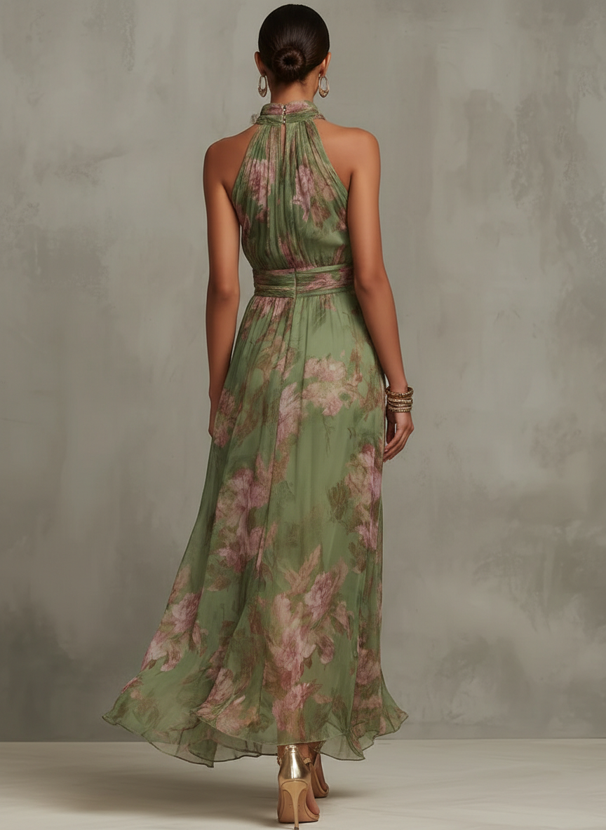 Livia | Maxidress Halter Bloemig Elegant