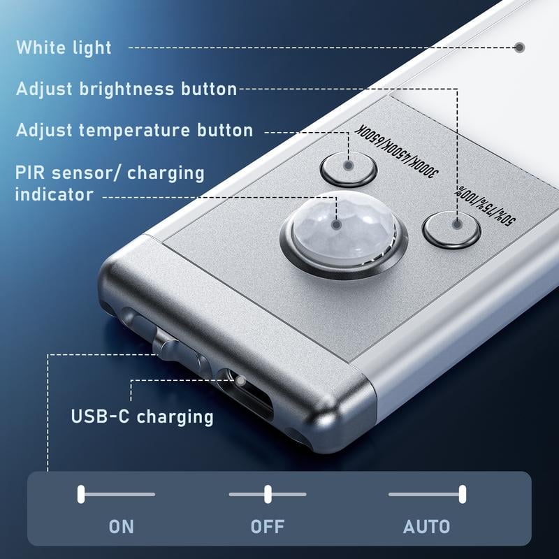 🏆 Hot Sale - 50% KORTING 🔥3-kleuren verlichting Punch-free Smart Sensor magnetische oplaadbare LED-lampjes