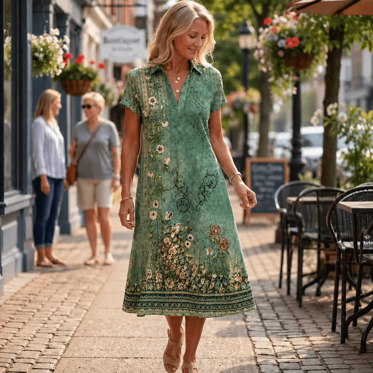 Moira™ | Elegante Midi Jurk Met Buikcamouflerend Design