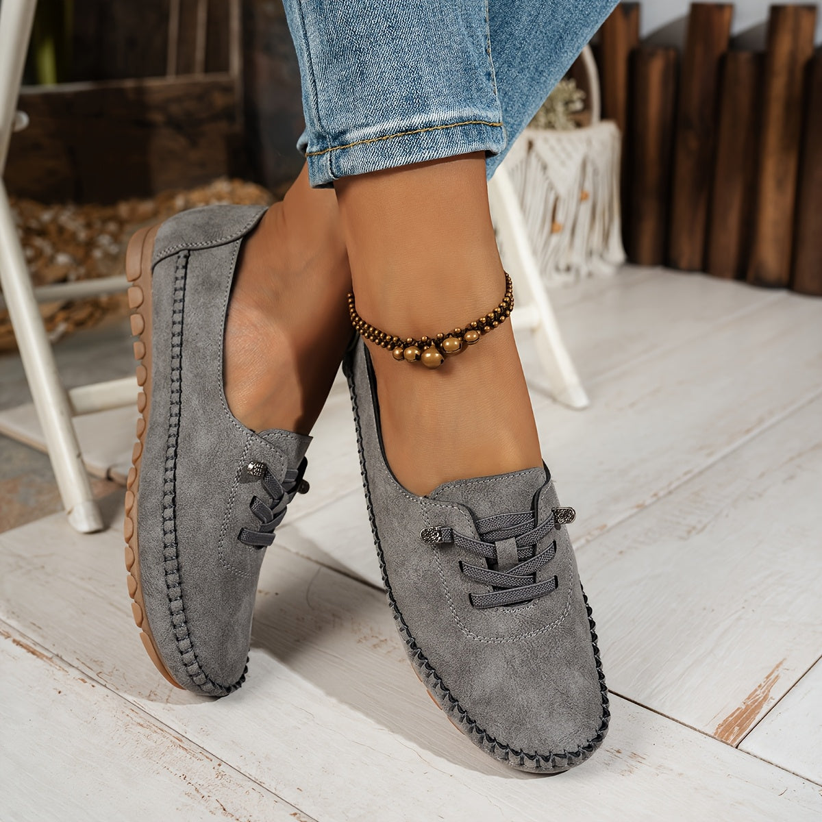 Catarina - Suède Mocassins