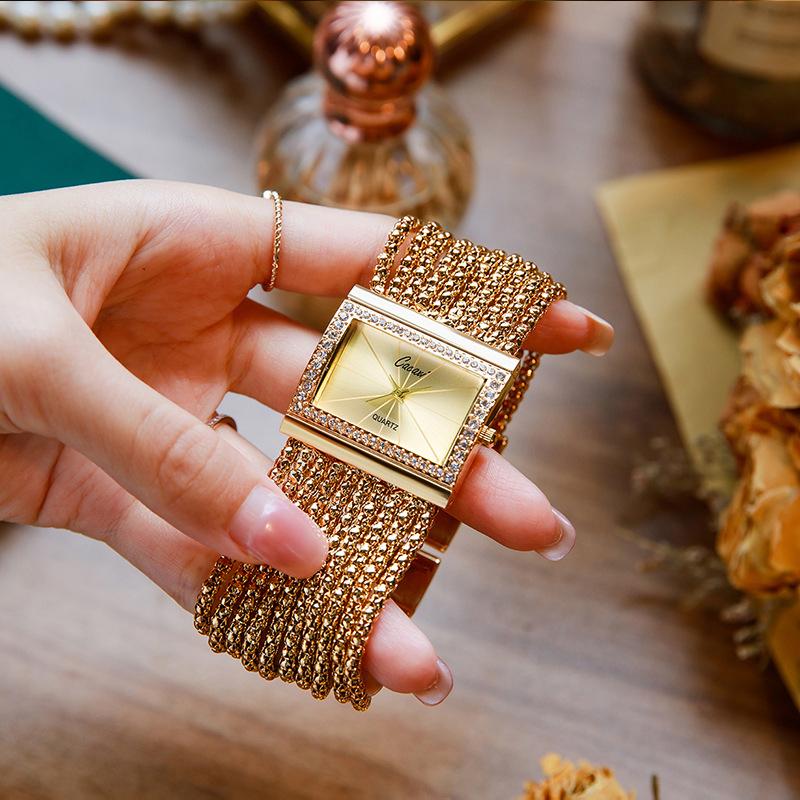 🎄🎁Kerstspecial: 50% KORTING💥Dameshorloge met strass en kwarts, vierkant