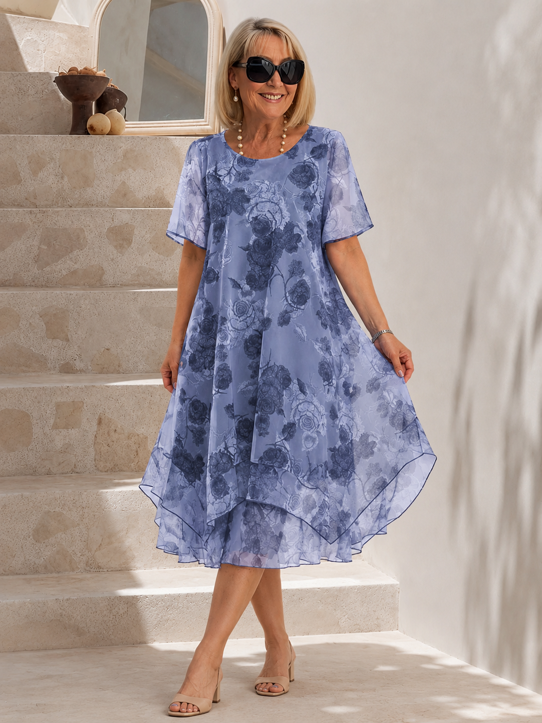 Lune™ | Buikcamouflerende Geplooide Midi Jurk