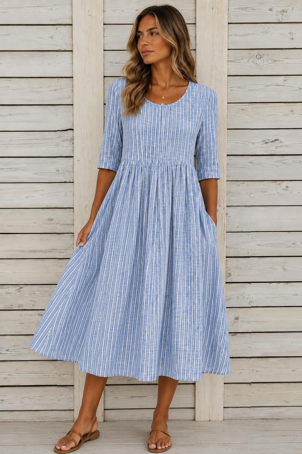 Tessa™ | Elegante Buikcamouflerende Midi Jurk