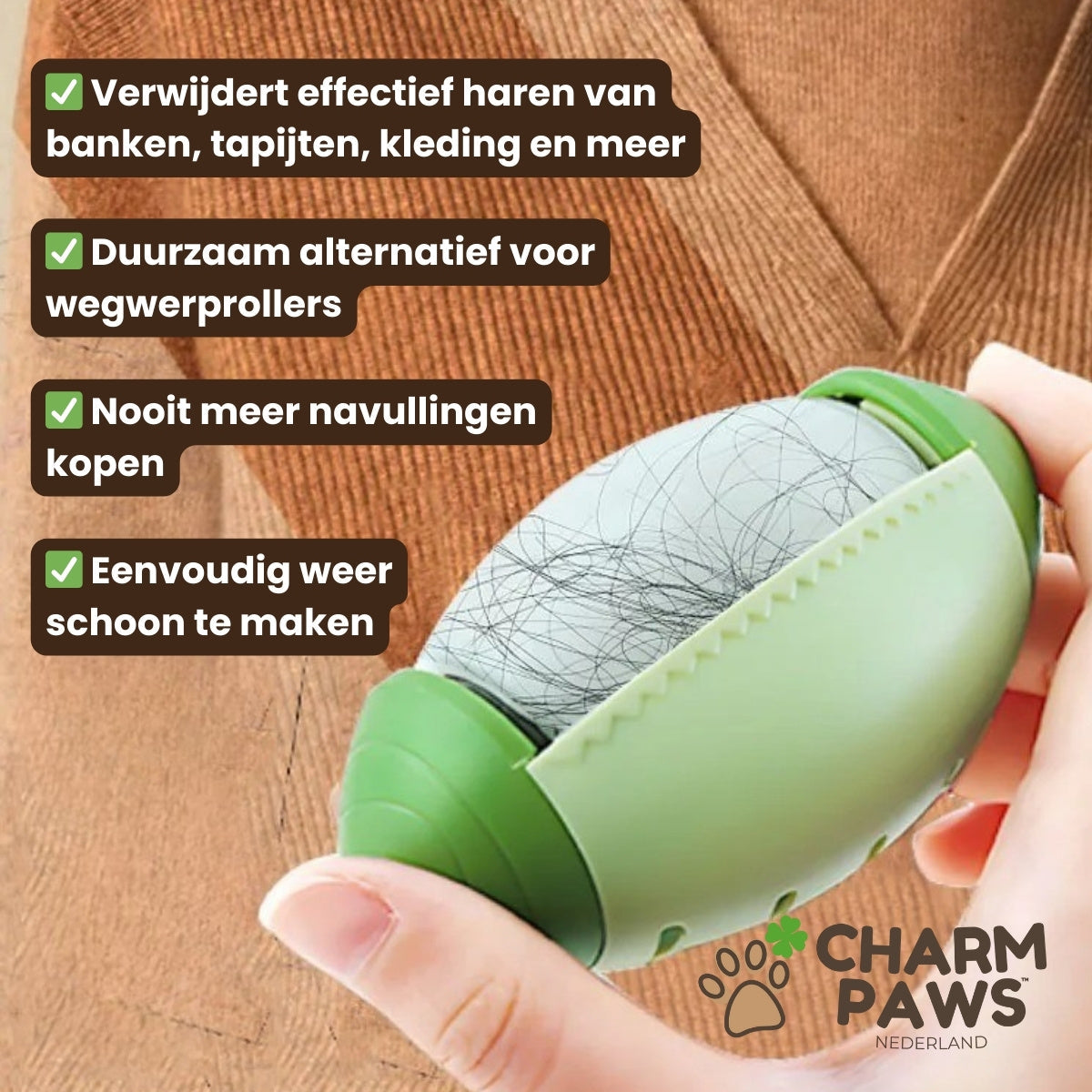CharmPaws® FurSwipe - Herbruikbare Pluizenroller voor Huisdierharen