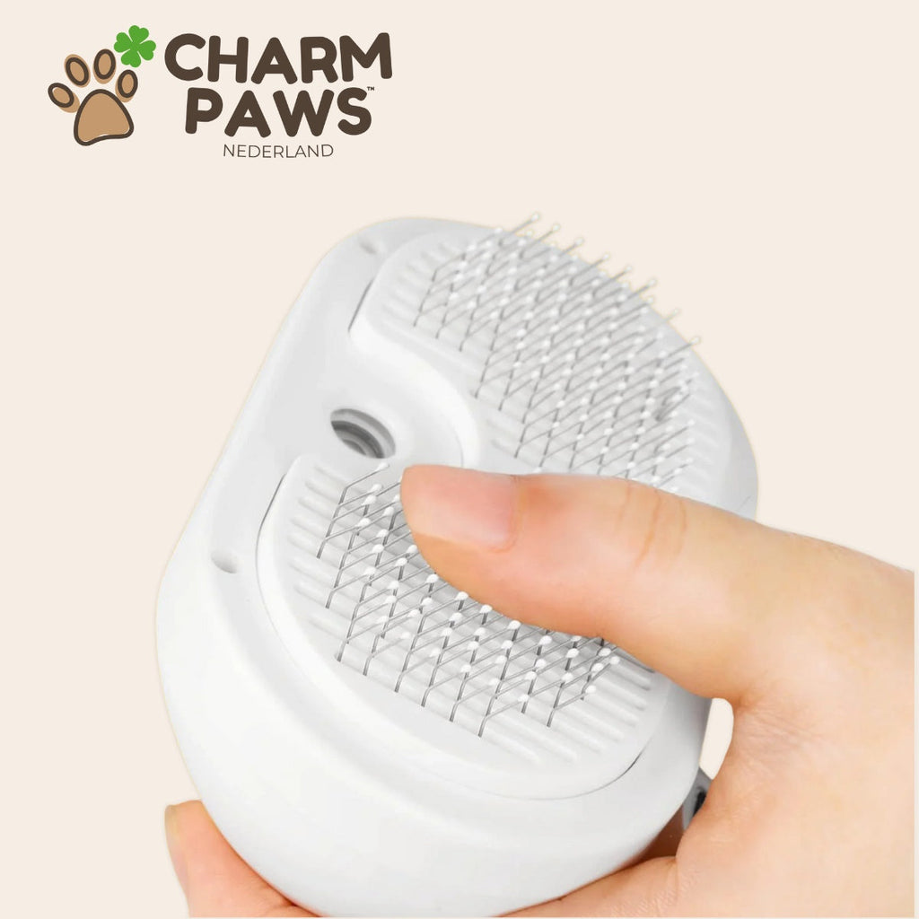 CharmPaws® Steami Pro - Professionele Vachtverzorgings Borstel voor alle Honden & Katten