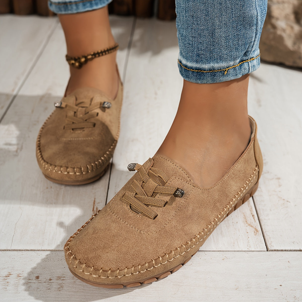 Catarina - Suède Mocassins