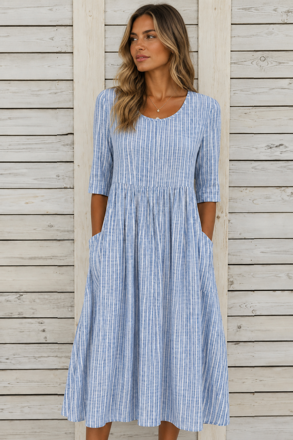 Tessa™ | Elegante Buikcamouflerende Midi Jurk