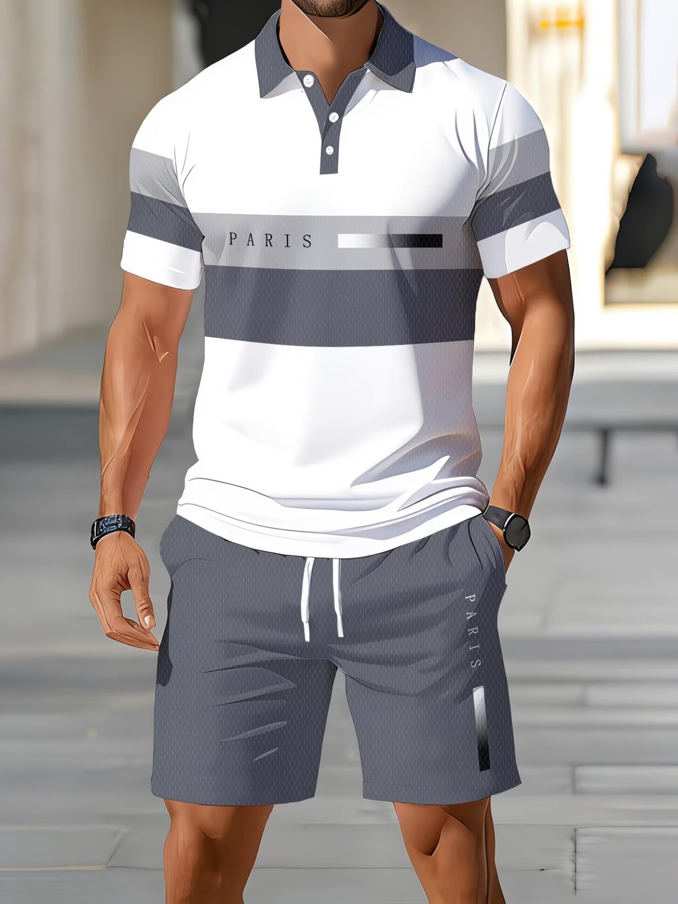 ⏰TIJDELIJKE AANBIEDING✨ Korte mouw poloshirt set combinatie tot boven de knie broek sportief veelzijdig