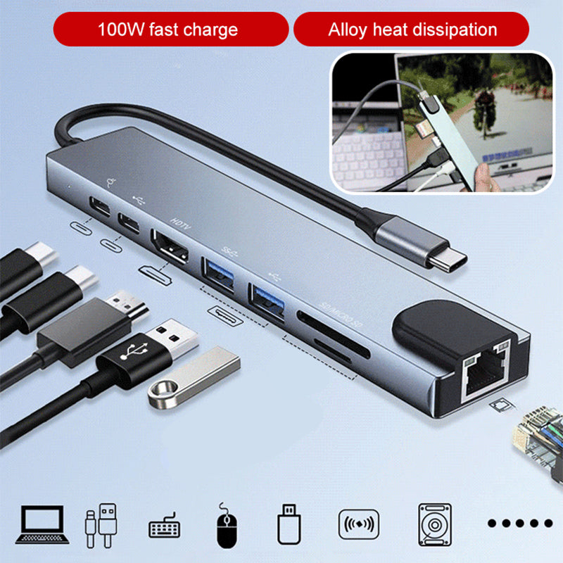 📢📢50% KORTING!!⏰Acht-in-één multi-interface dockingstation-converter