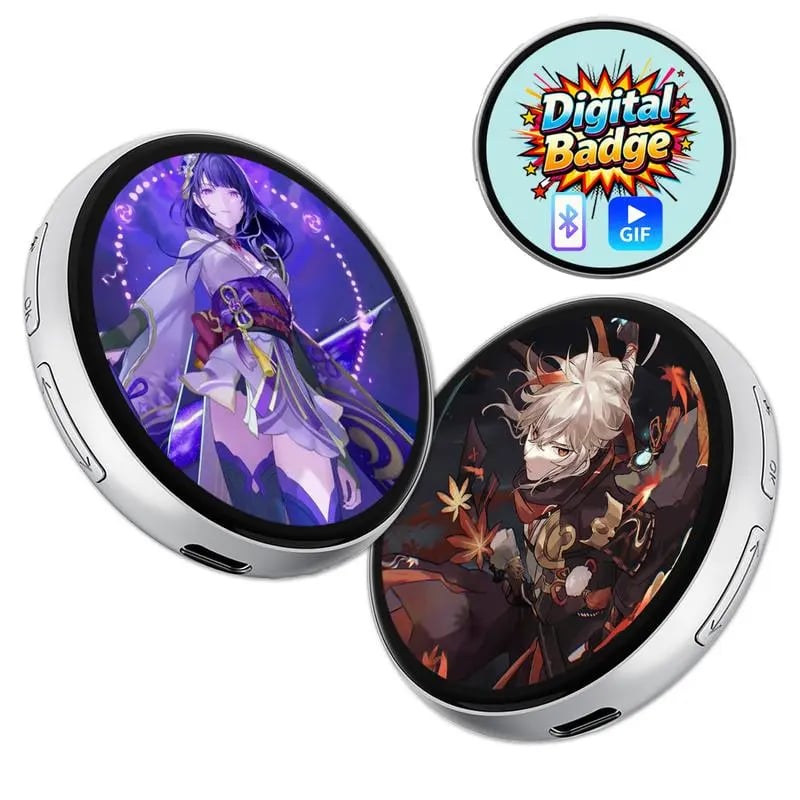 🎁2026 Nieuw binnen 50% KORTING💥⚡Meer dan 50.000 verkocht!💕🔥Digitale badge met foto-, video- en GIF-display, schermpins, pixeltouchscreen, lichtgewicht, 500mAh