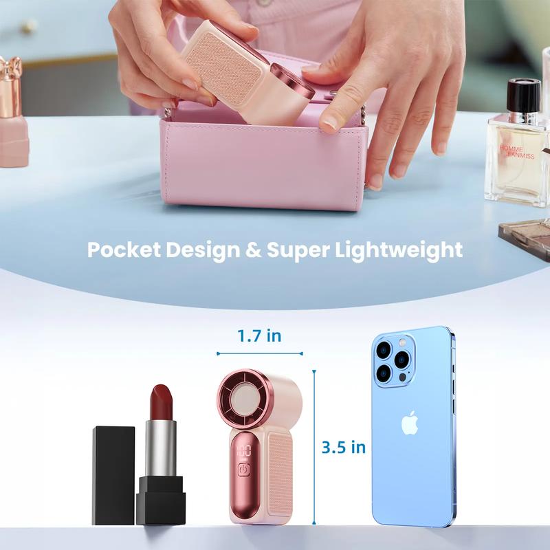 🌬️ Turbo Handheld Fan – LED Display, 6 Speeds, 3000mAh 🔋