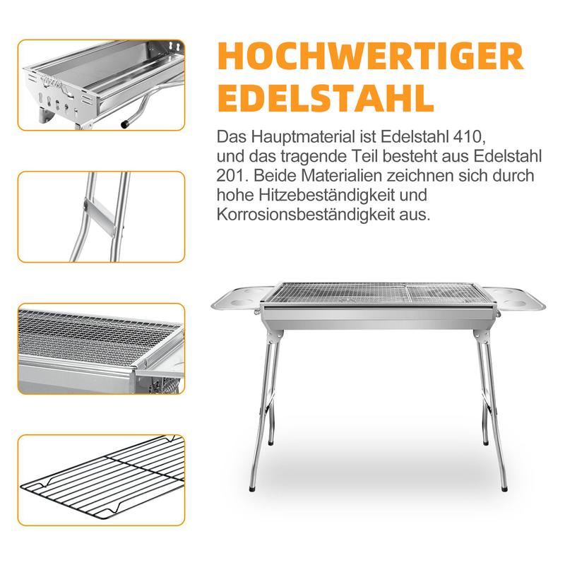 🟔 50% KORTING! 🍖 Opvouwbare buitenbarbecue van roestvrij staal – Compact, duurzaam en perfect voor kamperen, in de tuin en barbecuefeestjes 🏕️