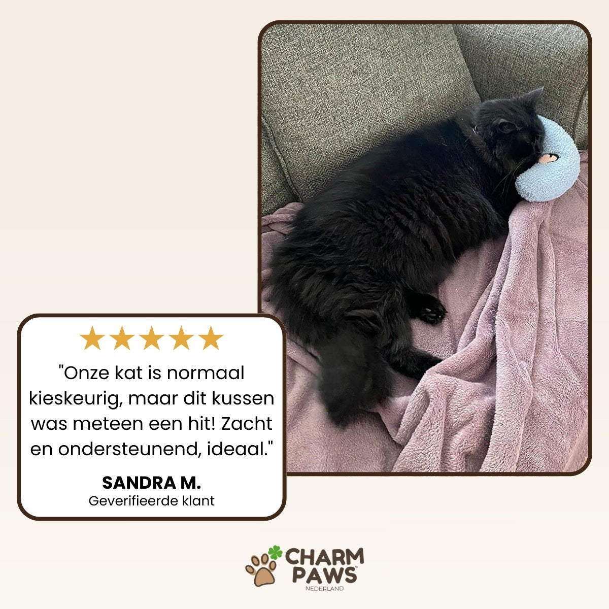 CharmPaws® Kalmerend Kussen - Voor Katten & Kleine Honden