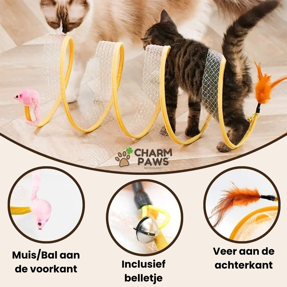 CharmPaws® Katten Spiraal Speeltunnel
