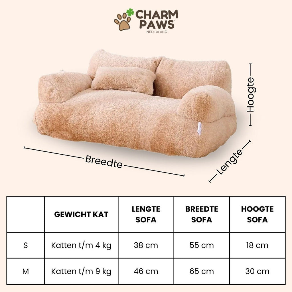 CharmPaws® Luxe Kalmerende Sofa - Voor Katten & Kleine Honden