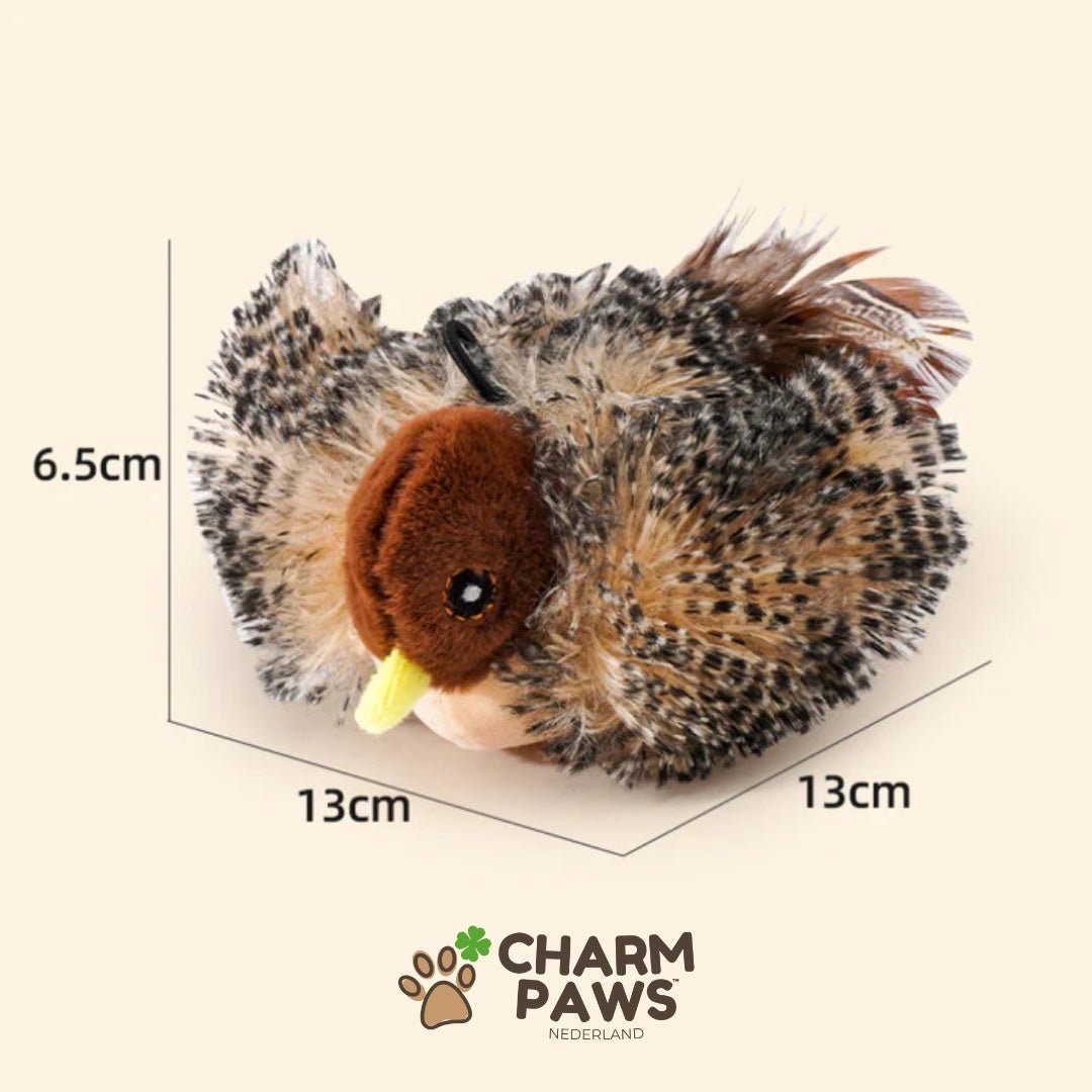 CharmPaws® Realistische Simulatie Vogel voor Katten - Kleine Mus (Tjilpt)