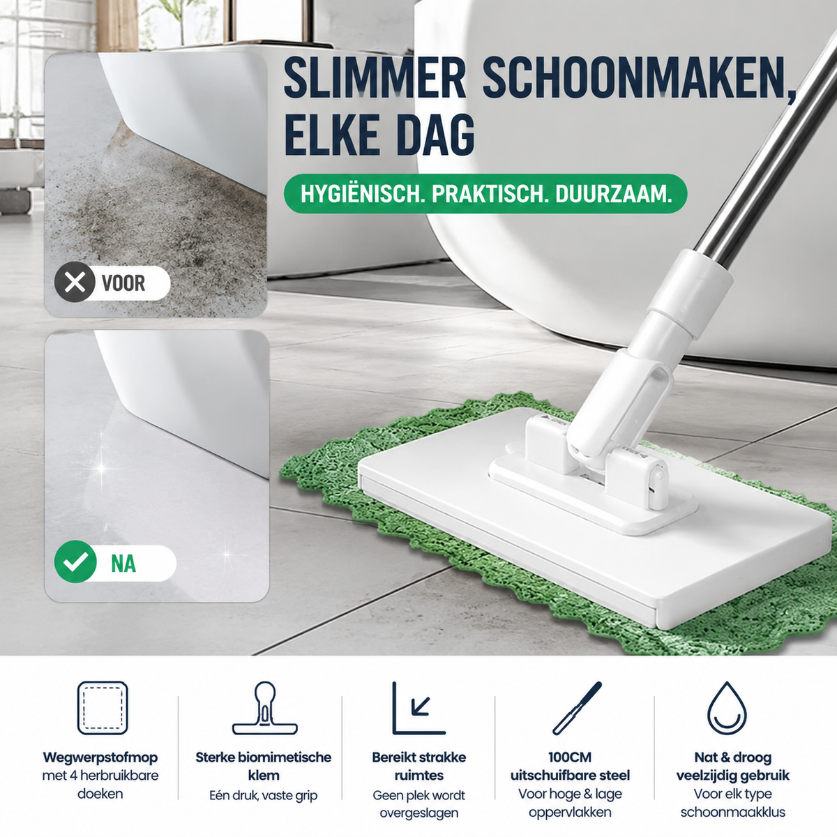 🔥 Laatste dag verkoop 50% korting 🔥 Wegwerpstofmaap met 4 herbruikbare doeken
