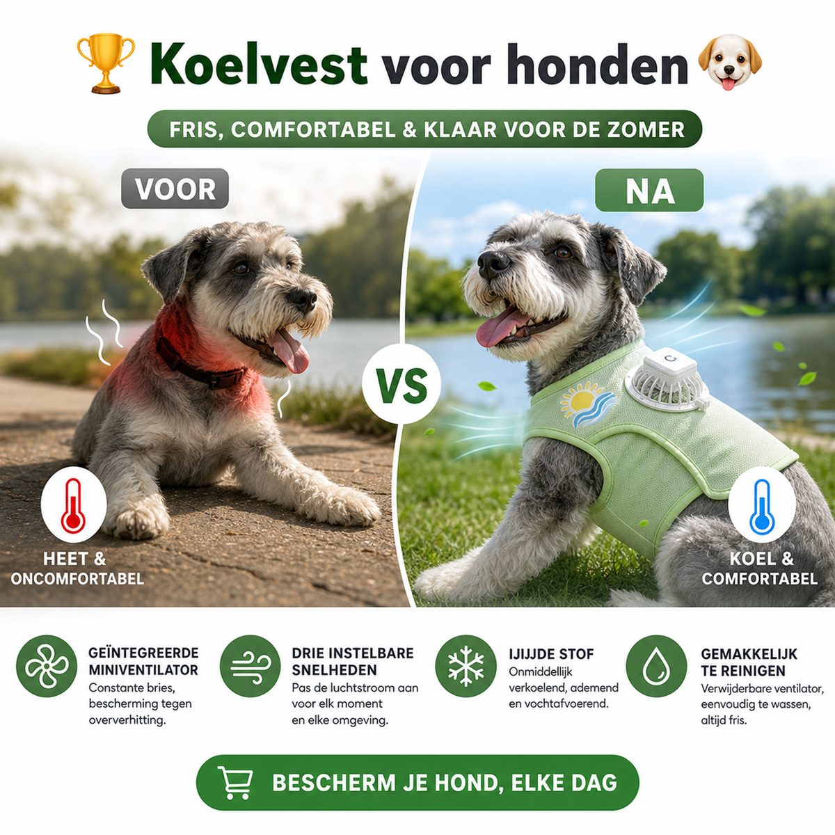 🔥🎁Nieuw 50% KORTING🔥🏆🐶 Koelvest voor honden