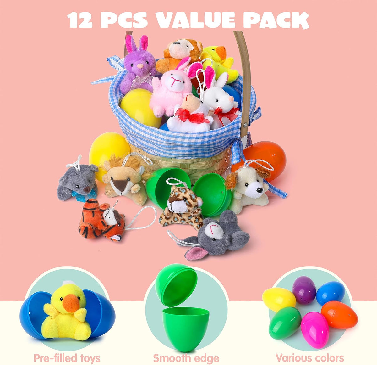 🎁Paasuitverkoop 50% KORTING😍Voorgevulde paaseieren, gevuld met pluchen dierenspeeltjes