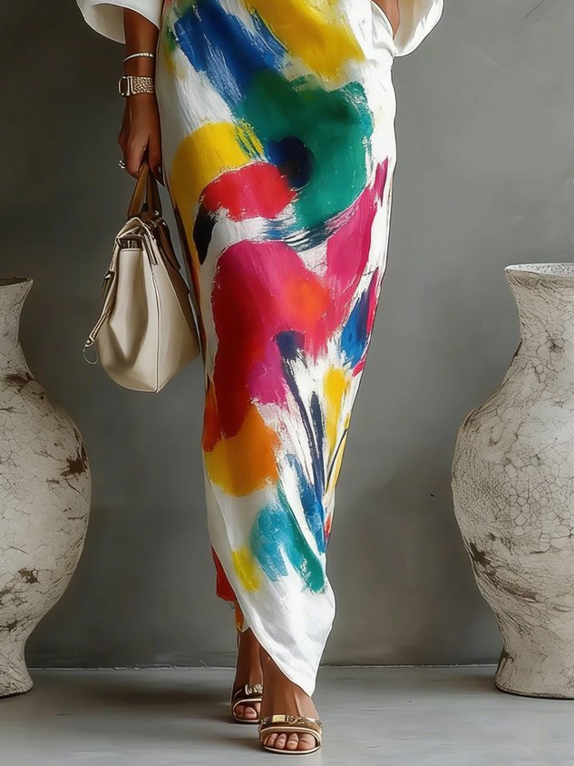 Glenda | Kleurrijke Maxi Jurk