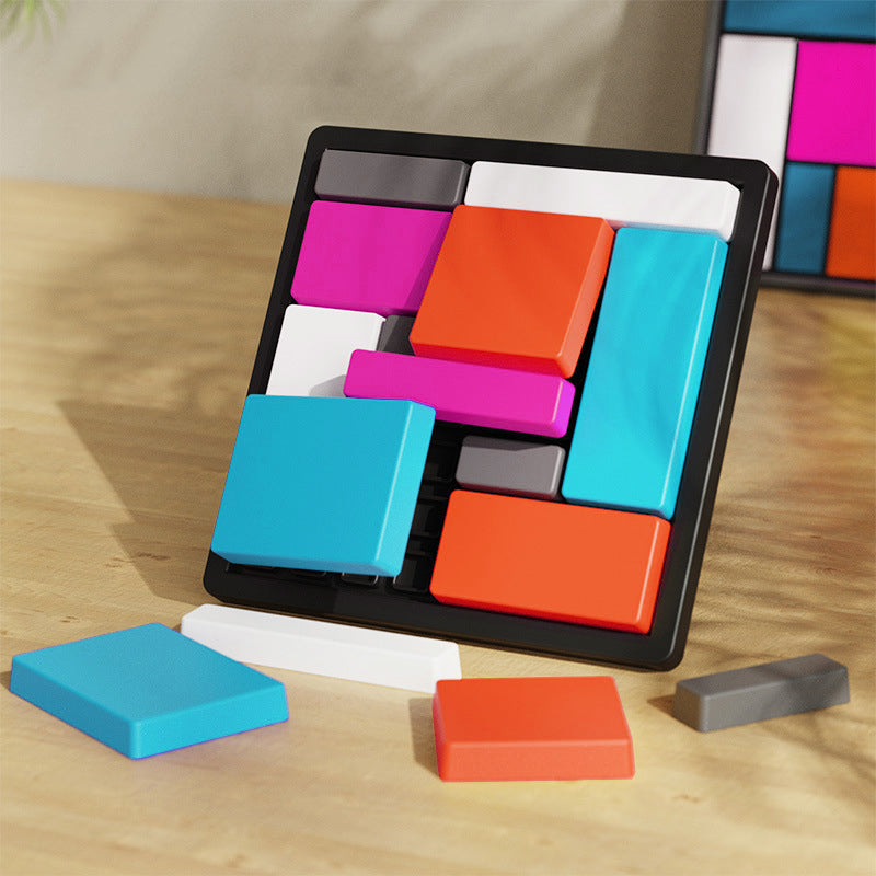 Creatief puzzelspel met geometrische blokken