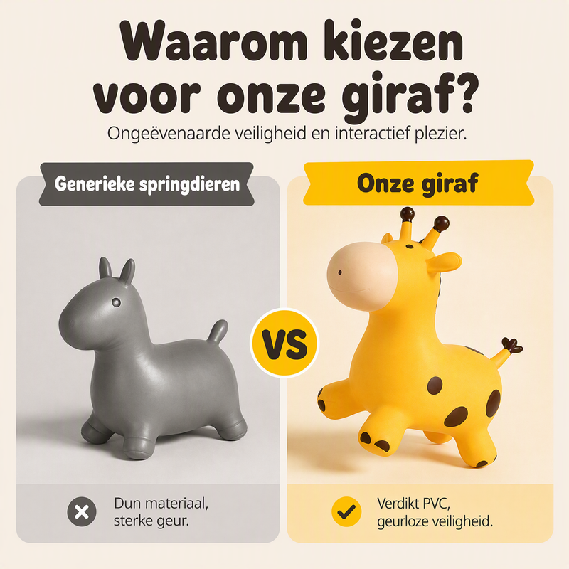 🦒🎵 Muzikale Opblaasbare Rijgiraffe voor Kinderen – Speels Springplezier & Muziek – 50% KORTING